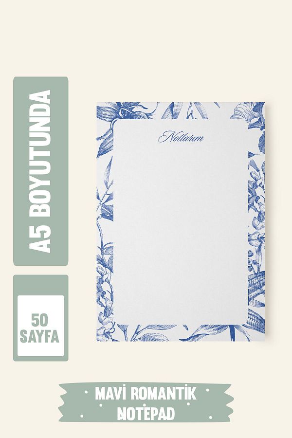 Srctech-Blue Romantic Planner Notepad A5 Size 50 Sheets 1