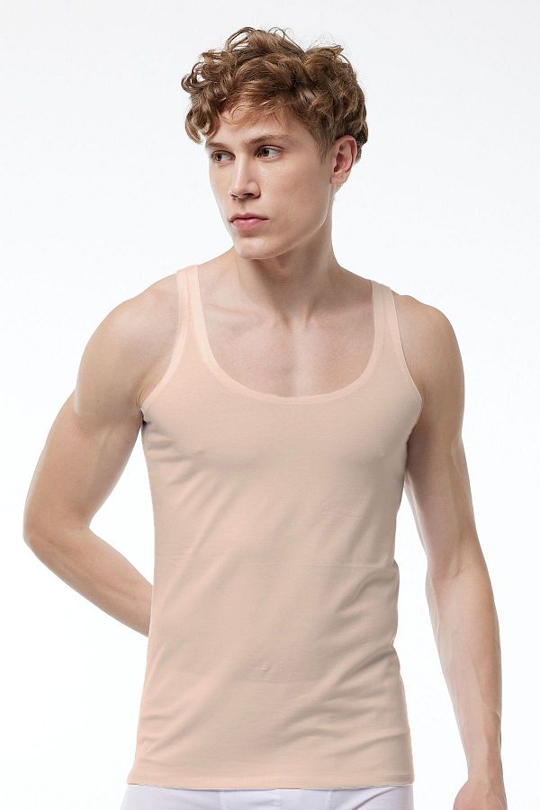 Malabadi-Invisible Undershirt Men's Skin Color Thin Strap Non-Marking Modal Undershirt 013 1