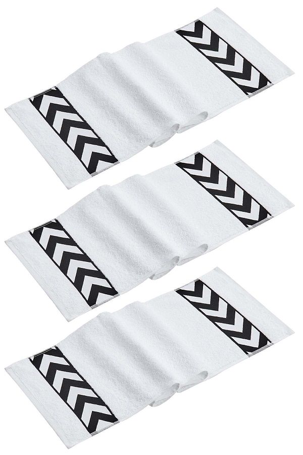 VEVİEN HOME-Sergeant 30x100 Cm 100% Cotton (450 GSM) White 3-Piece Sports Towel Fitness Gym Golf Boxing Towel 1