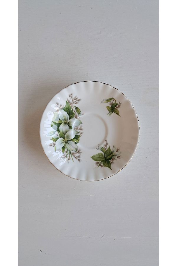 Royal Albert-Trillium Bone China - Green Pink England Tea Plate 1
