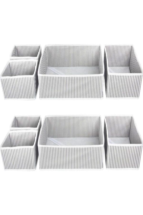 HOMELİFE EV TEKSTİL-2 Pieces of 4 Multi-Purpose In-Cabinet and Drawer Organizer Box Set 1