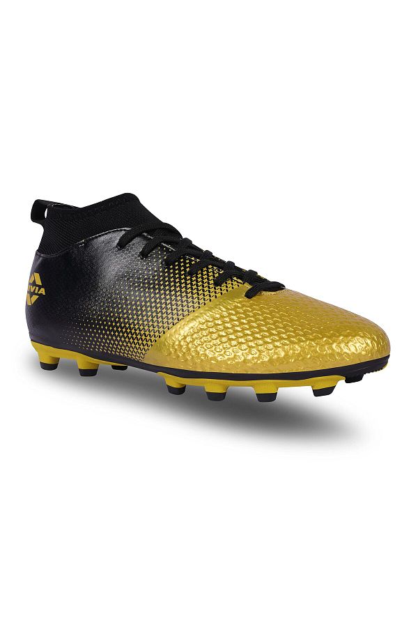 Nivia Ashtang Football Shoes Black Gold 7 UK 8 US 41 EU Synthetic Leather PVC sole Trendyol