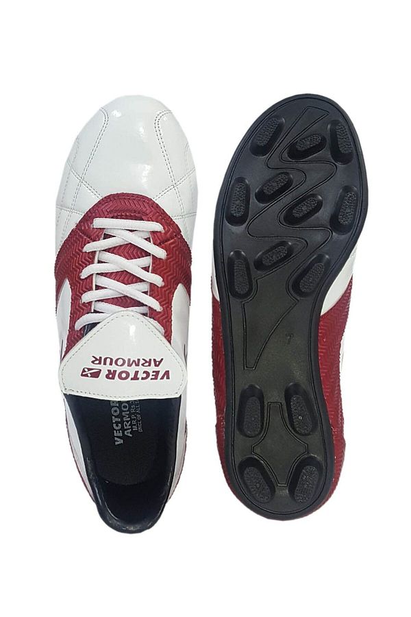 Vector X Armour Football Shoes White Maroon 6 UK 7 US 40 EU Mesh with PVC Lace Up Trendyol