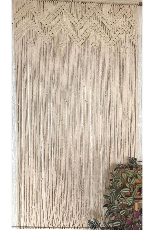 cessehome-Zigzag Patterned Macrame Curtain 1