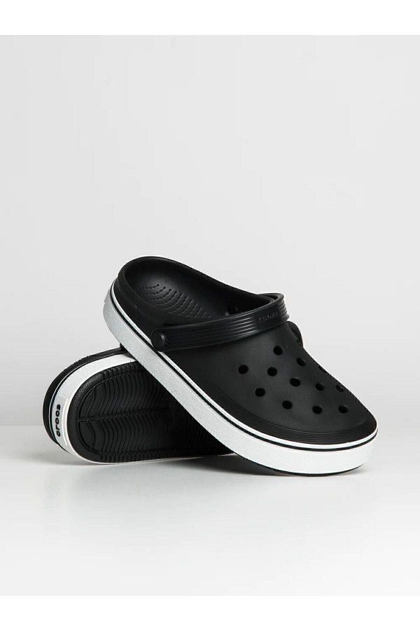 Crocs with white stripe hot sale