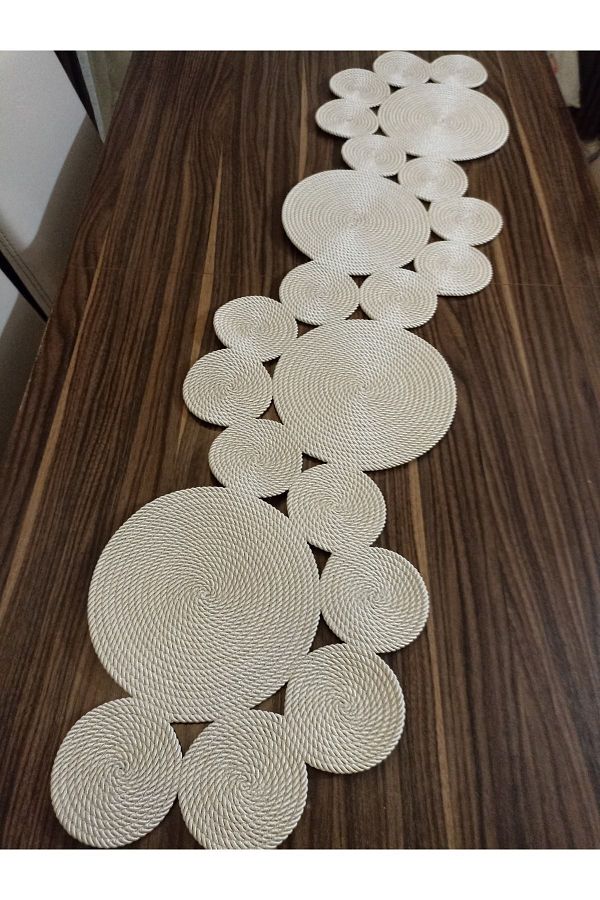 Naspar-140*35 Cm Crem Runner Masa Sufragerie Husa Masuta Cafea 1