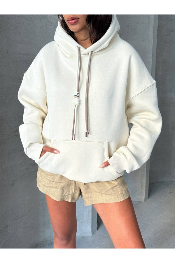 Women's double hooded sweatshirt outlet