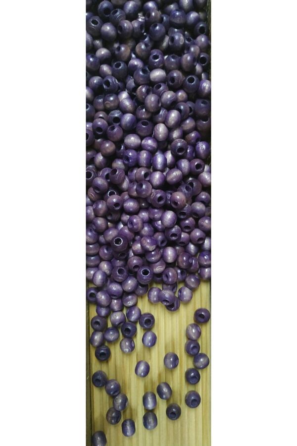 Selin-Mărgele de lemn 10 mm 100 gr (mediu ± 250 - 300 bucăți) liliac 1