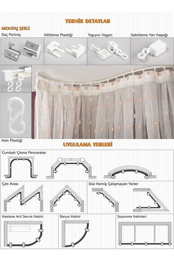 GÖRGÜN-7 Meters Flexible Oriental Curling Twisted Curtain Rail 7 Meters 1