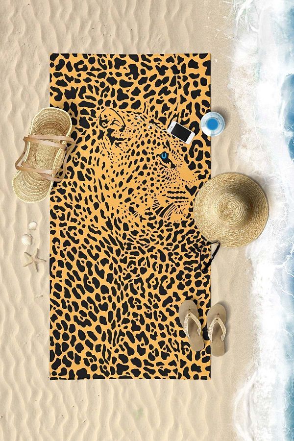 VEVİEN HOME-Leopard Patterned Digital Printed 75x150 Cm Beach Towel 1