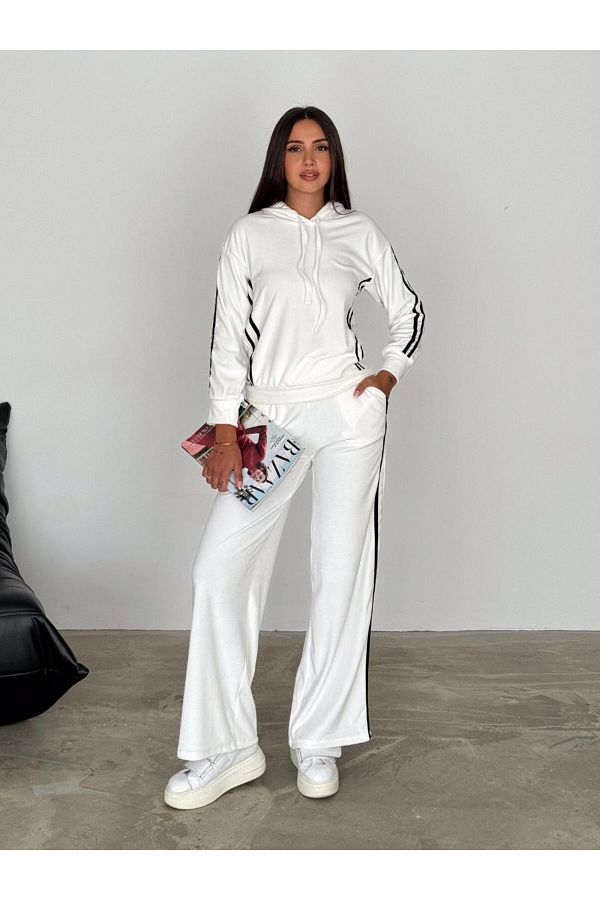 White velvet tracksuit sales