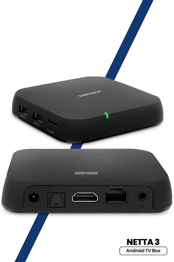 GOLDMASTER-Netta 3 Android 4k Ultra HD Media Player TV Box with Smart Remote Control Keyboard and Air Mouse 1