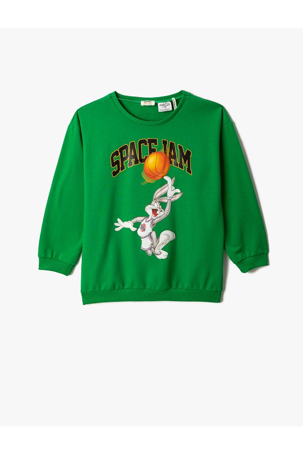 Koton Space Jam Themed Bugs Bunny Printed Sweatshirt Licensed Long Sleeve Trendyol