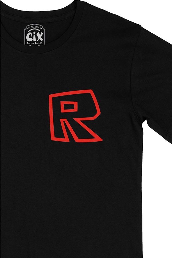 Cix Black T Shirt with Roblox R Pocket Logo Design