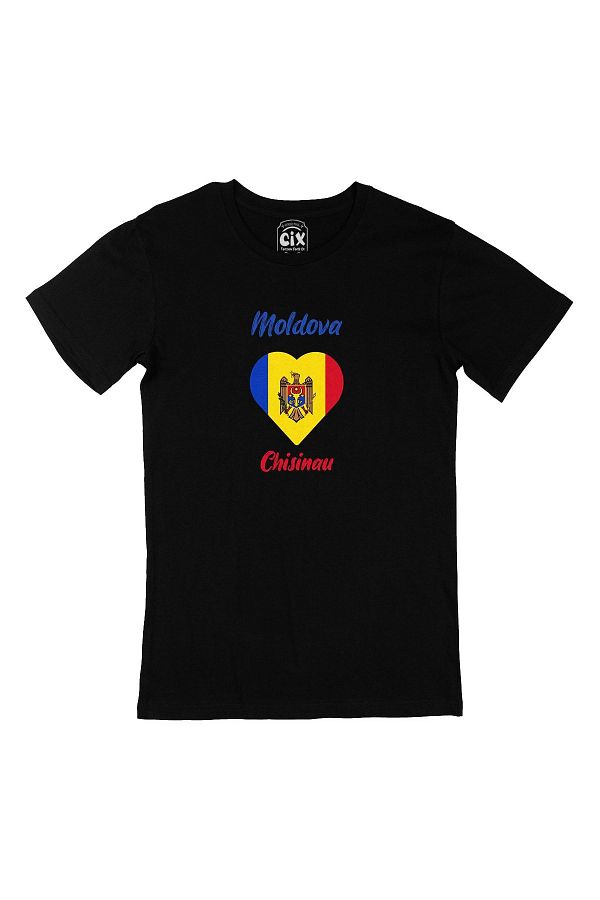 Cix-Tricou Negru Chișinău Moldova Flag Heart Heart 1