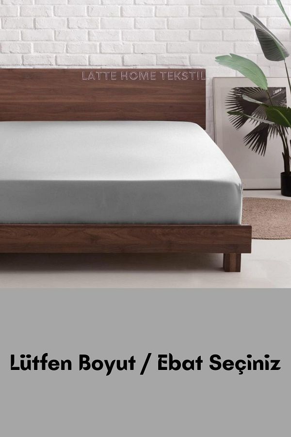 LATTE TEKSTİL-Gray Cotton Towel Fabric - Elastic Fitted Sheet, Single/Double/Length Size 1