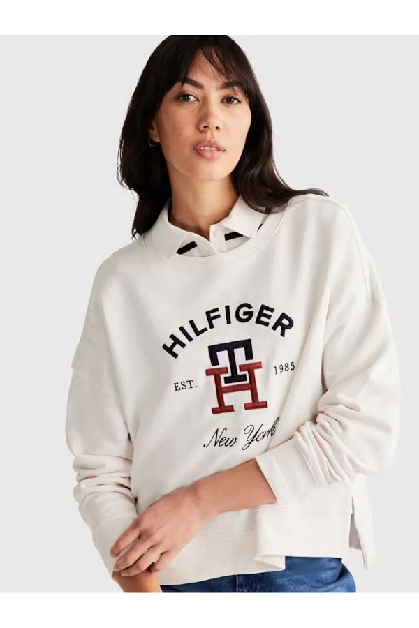 Tommy Hilfiger Logo Monogram Embroidered Embroidered Sweatshirt Trendyol