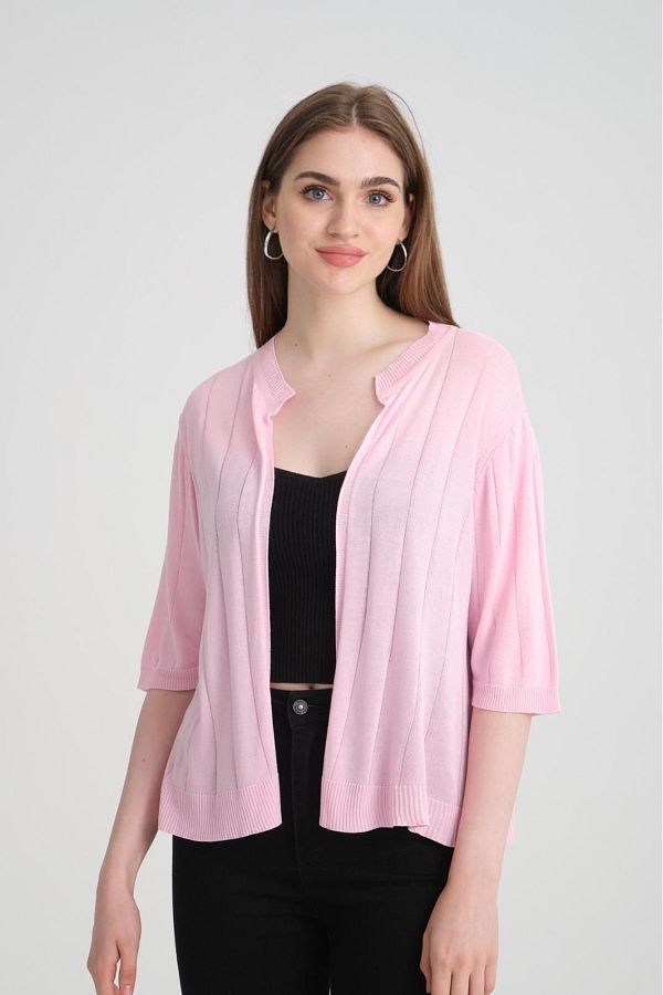 Su Moda Women s Knitwear Summer Cardigan Thin Short Sleeve Mercerized Comfortable Jacket Trendyol