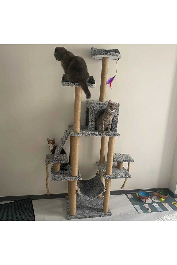 pethomealpi-Luxury Cat Scratching House and Play Platform - with Hammock and Nest 1