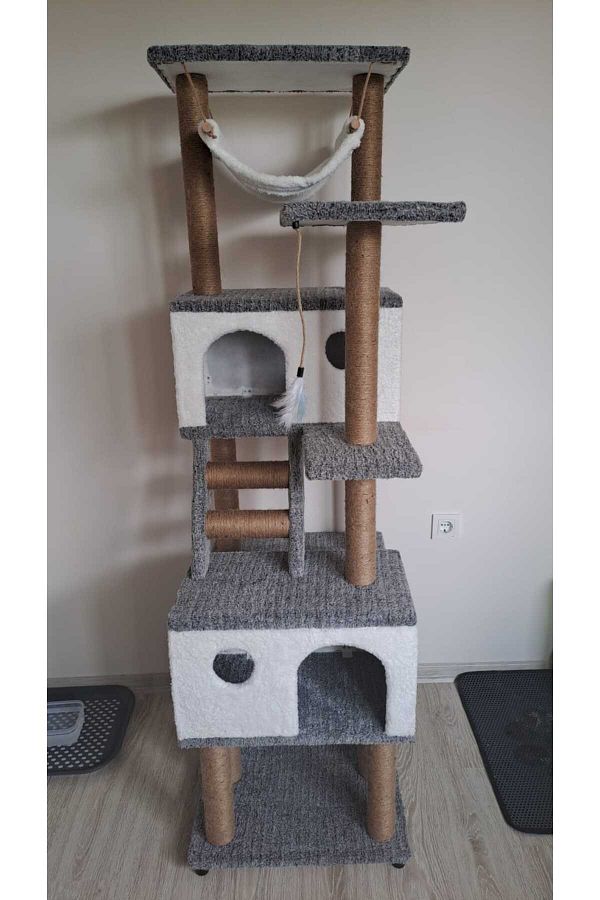 pethomealpi-Luxury Cat Scratching and Play Platform - with Hammock and Nest 1