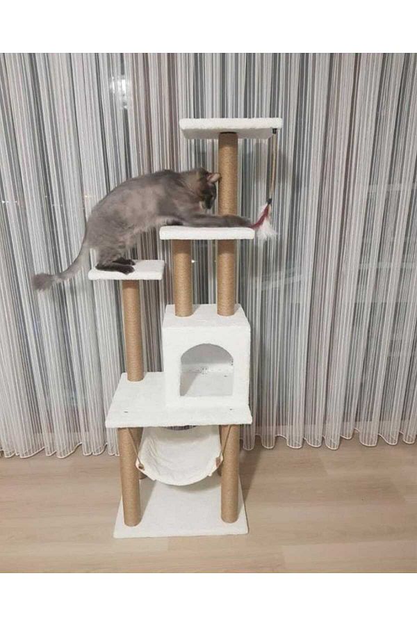 pethomealpi-Luxury Cat Scratching and Play Platform - with Hammock and Nest 1