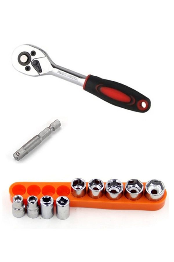 Depolife 9 PieCes ratChet Arm SoCket Set and 1 4 SoCket Drill Adapter with WrenCh Sleeve Trendyol