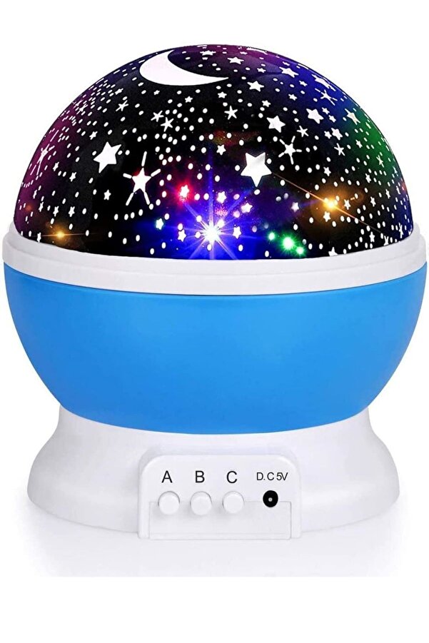 Efege 8 Farklı Mod Pilli Gece Lambası  Elektrikli Projeksiyon Uyku Dostu Led Ambians Işık Duvara Yansıtma