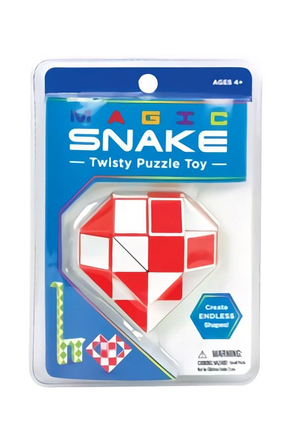 e-life shop-24 Segment 3D Magic Snake Fidget - Stress Relief Red Toy Cube 1
