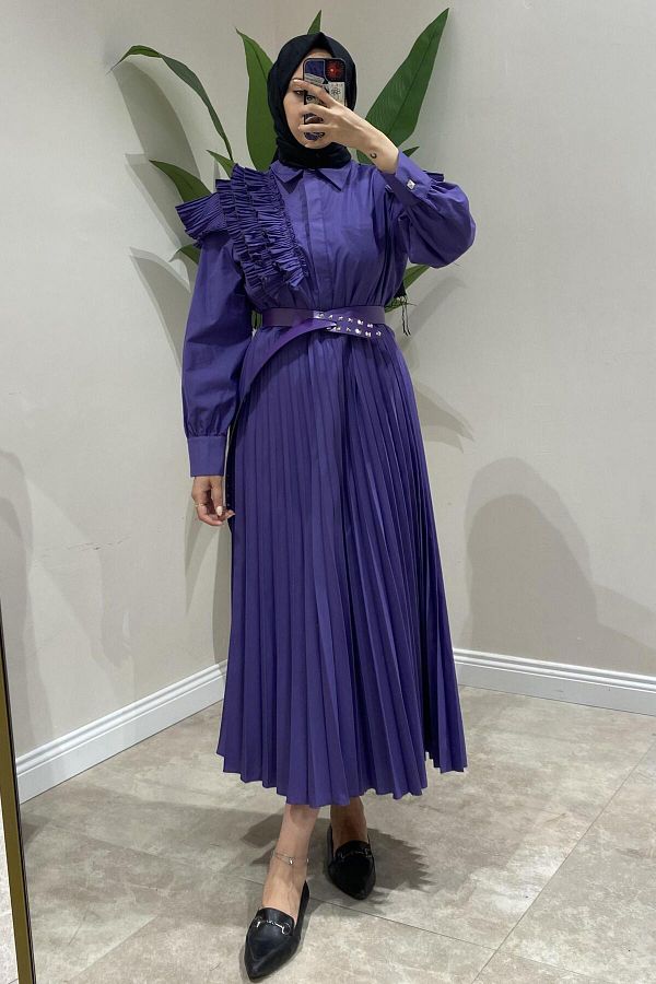 Venove Modest Dress Purple Maxi Trendyol