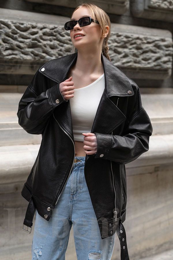 Teal leather jacket womens on sale