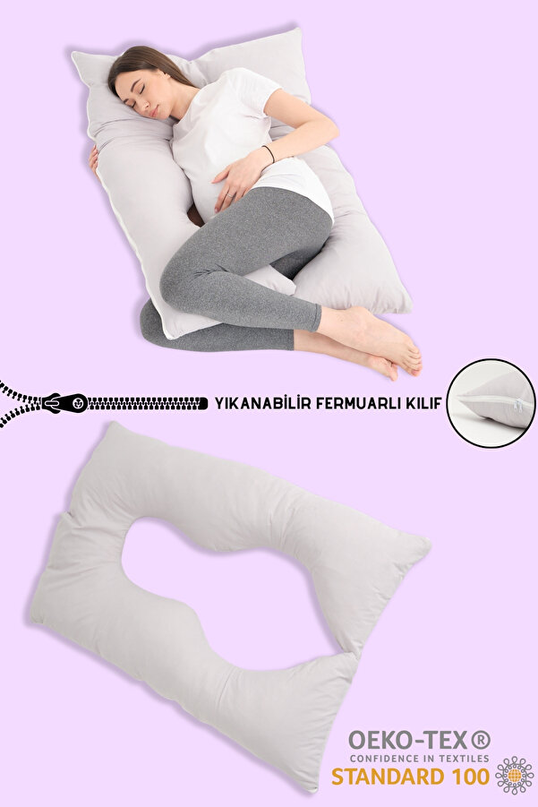 IRK Markacity m Çıkarılabilir Kılıflı Şekilli Tüm Vücut Hamile Yastığı