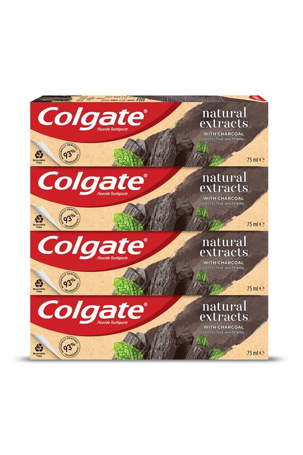 Colgate-Natural Extracts Activated Charcoal Toothpaste, 75ml, Value Pack, 2 Pack X2 1