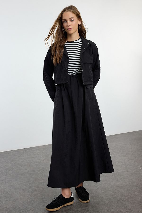 Trendyol Modest-Rauchfarbenes Kleid- und Jackenset - TCTAW25US00098 1