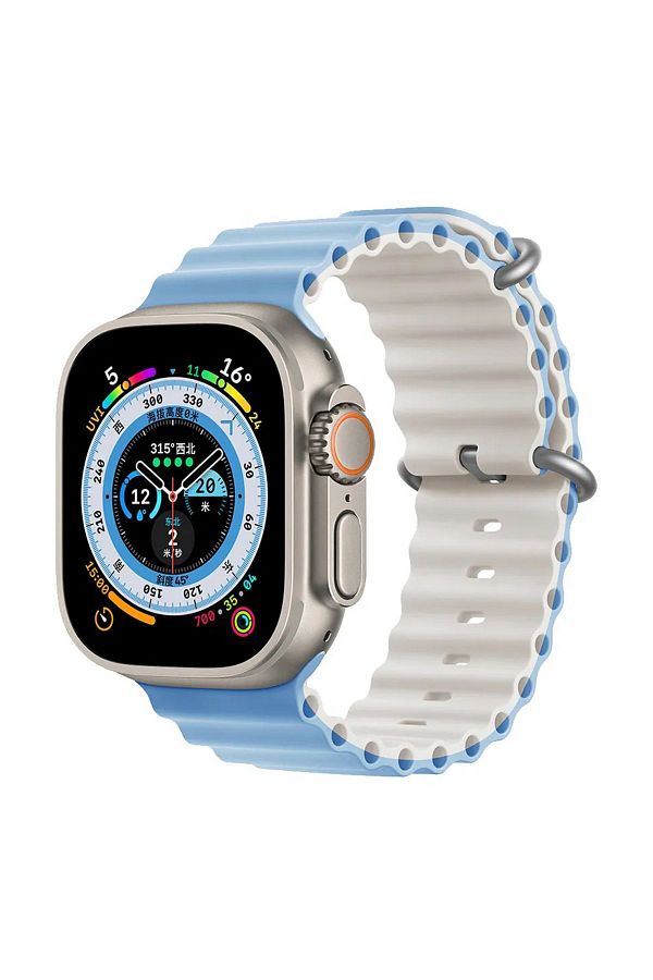 ShinyTECH Apple Watch Compatible Colorful Ocean Loop Lanyard 42.44.45 49mm Light Blue star Light Trendyol