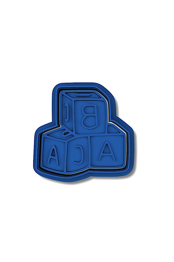 CookieBeastCut-8 cm Abc Cube Cookie Stamp and Cutter Set 1