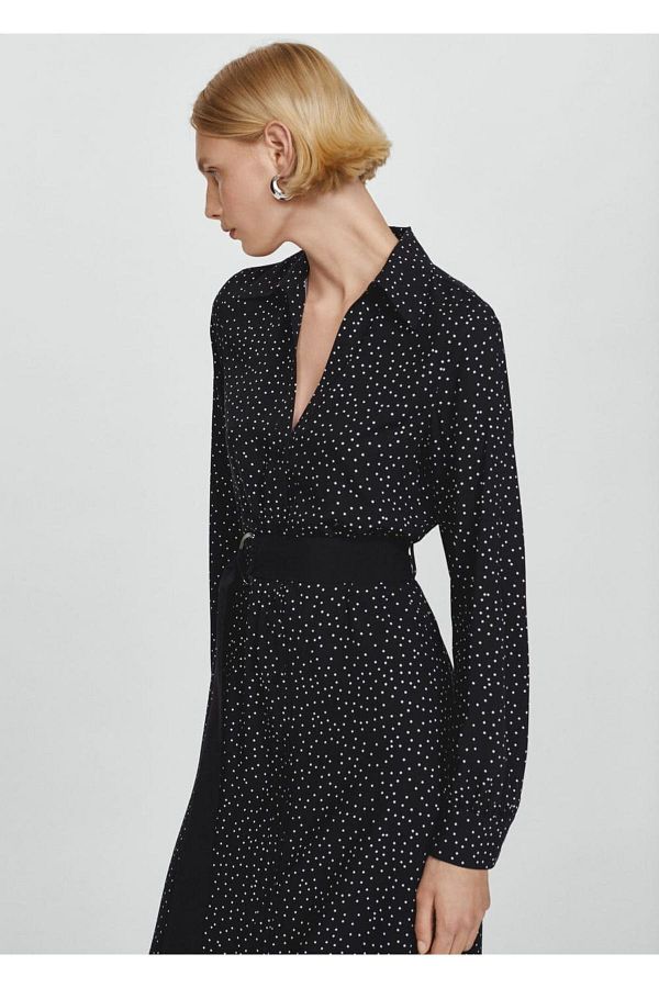 MANGO Dress Black Shirt dress Trendyol