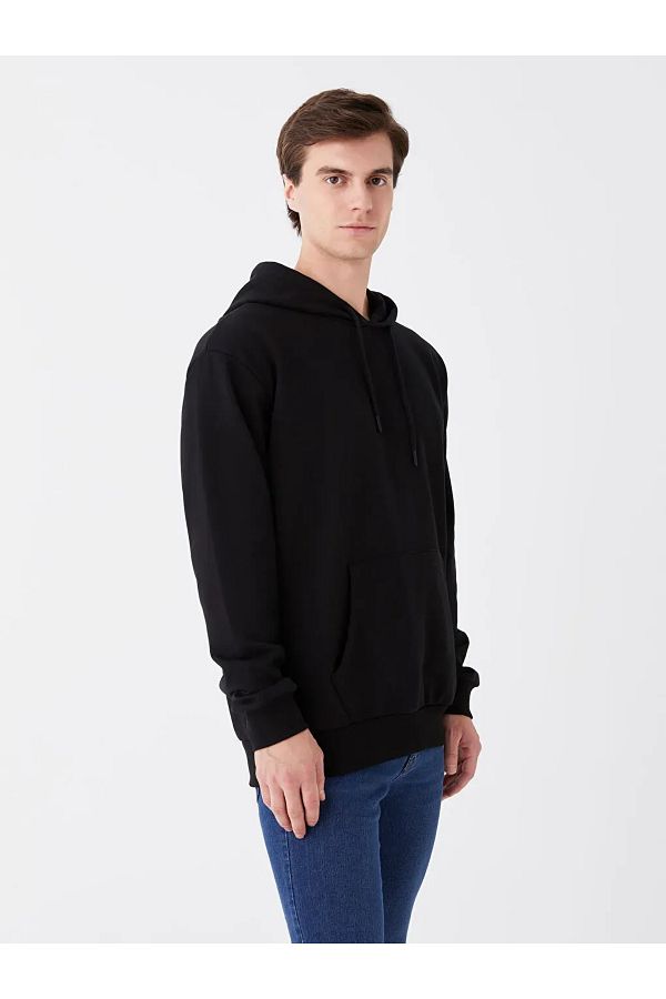 LC Waikiki Lcw Casual New Men s Black Hoodie Long Sleeve Trendyol