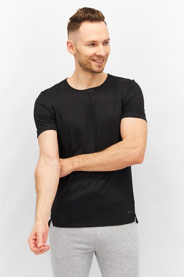 Skora Men Sportswear Fit Short Sleeves Running T Shirt Black Trendyol