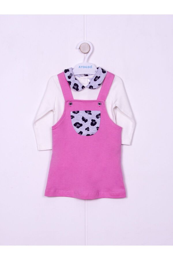 Aydodo Fuşya Jile Kız Bebek 2'li Takım 6-9/9-12/18-24/24-36 Ay