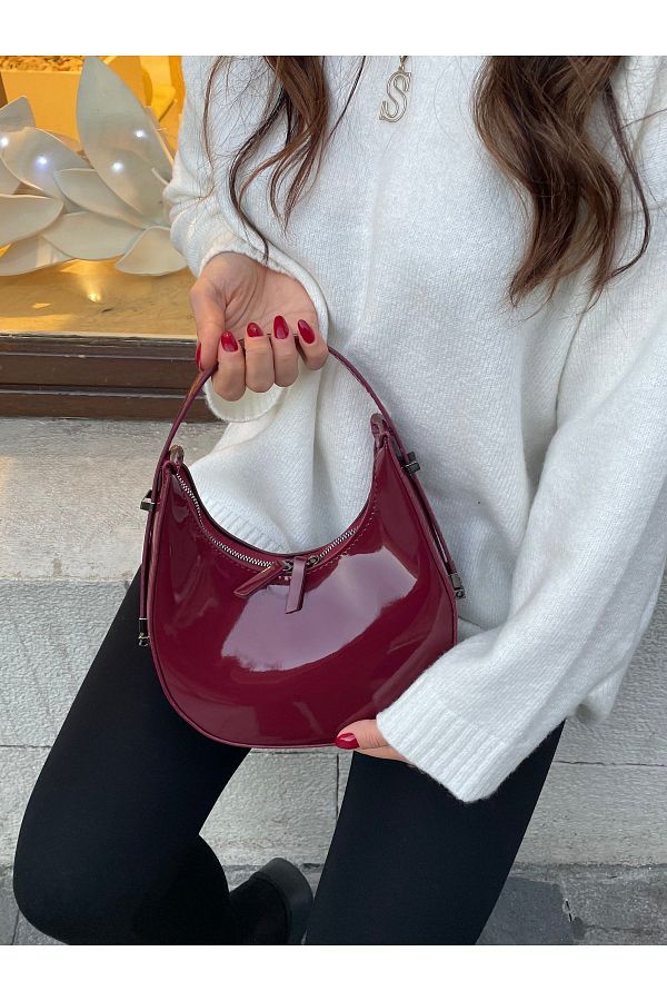 Red shiny purse hot sale