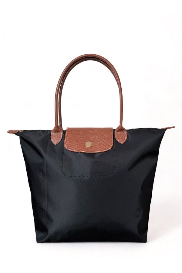 Goldies Bag Black Taba City L Foldable Parachute Leather Champ Bag Hand and Shoulder Bag Trendyol