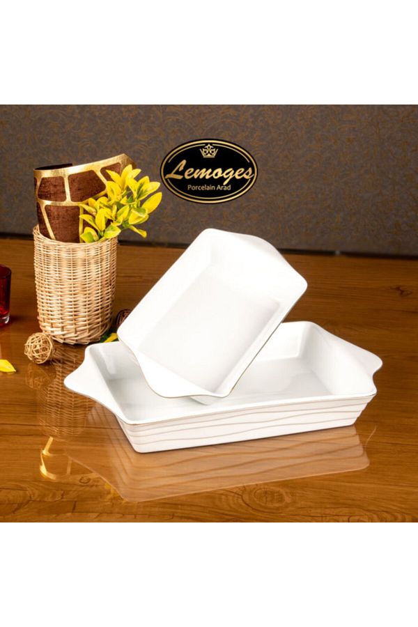 çerçi-Lemoges Porcelain Square Deep Serving Plate 1