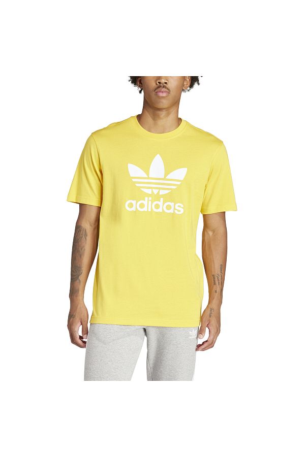 Yellow adidas trefoil t shirt outlet