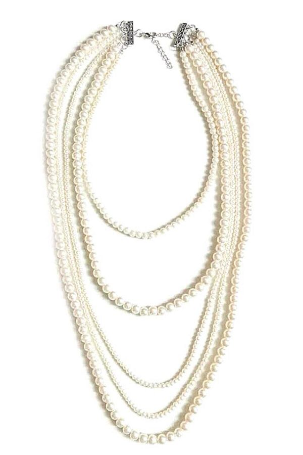 PETEK AKSESUAR Elegant Necklace with Multiple Long Pearls Trendyol