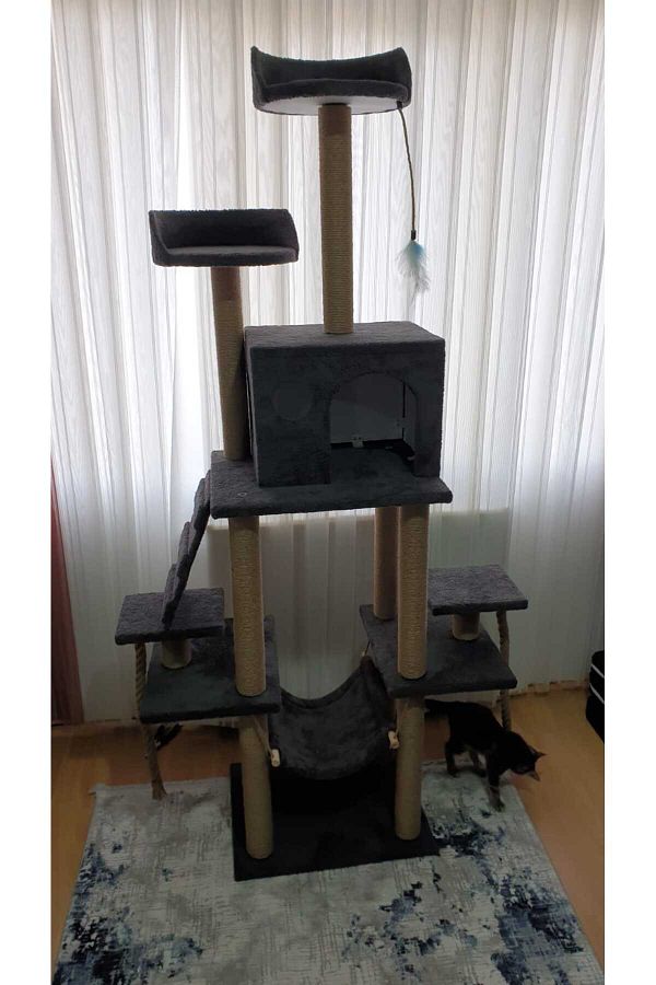pethomealpi-Luxury Cat Scratching and Play Platform - with Hammock and Nest 1