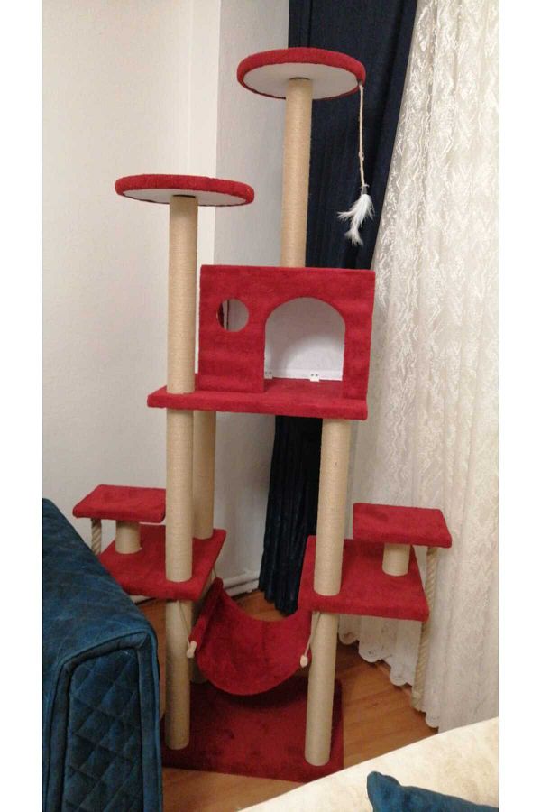 pethomealpi-Luxury Cat Scratching and Play Platform - with Hammock and Nest 1