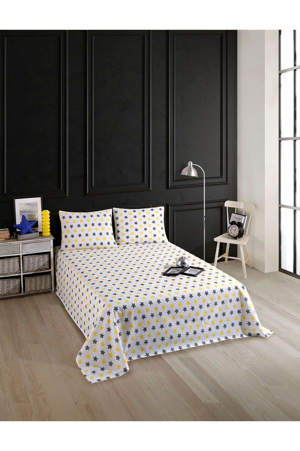 üntaş-Üntaş Serenat Double Elasticless Sheet and Pillowcase Yellowish 1