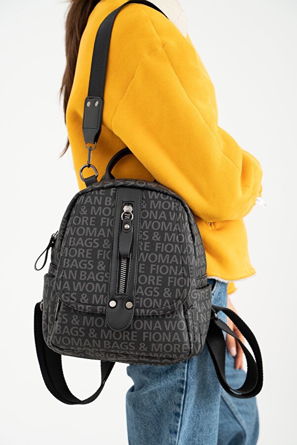 FiONA BAG Kadın Siyah Sırt Ve Omuz Çantası Taşıması Kolay Ve Çok Kullanışlı