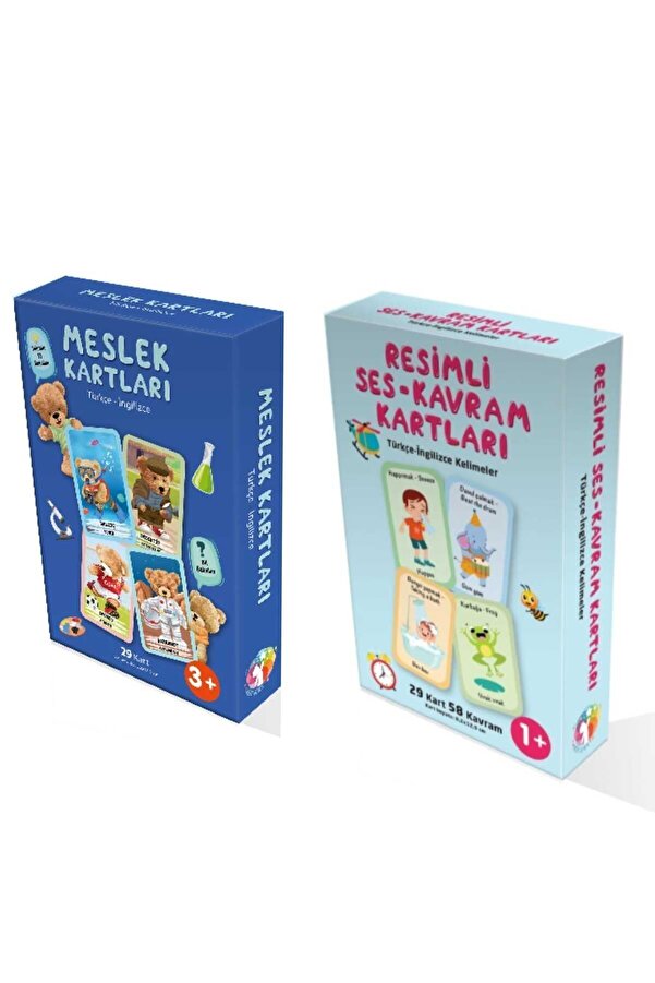 MERT BEBEK MESLEK KARTLARI- RESİMLİ SES VE KAVRAM KARTLARI İKİLİ SET