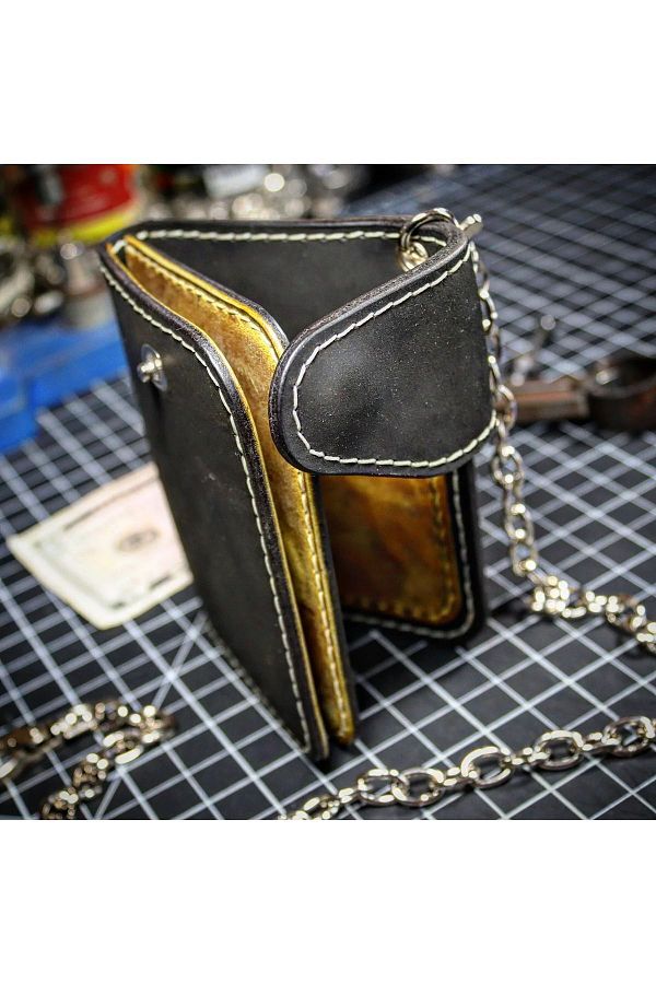 Derici Amca Biker Chain Wallet Genuine Calf Leather Custom Made Trendyol